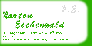 marton eichenwald business card